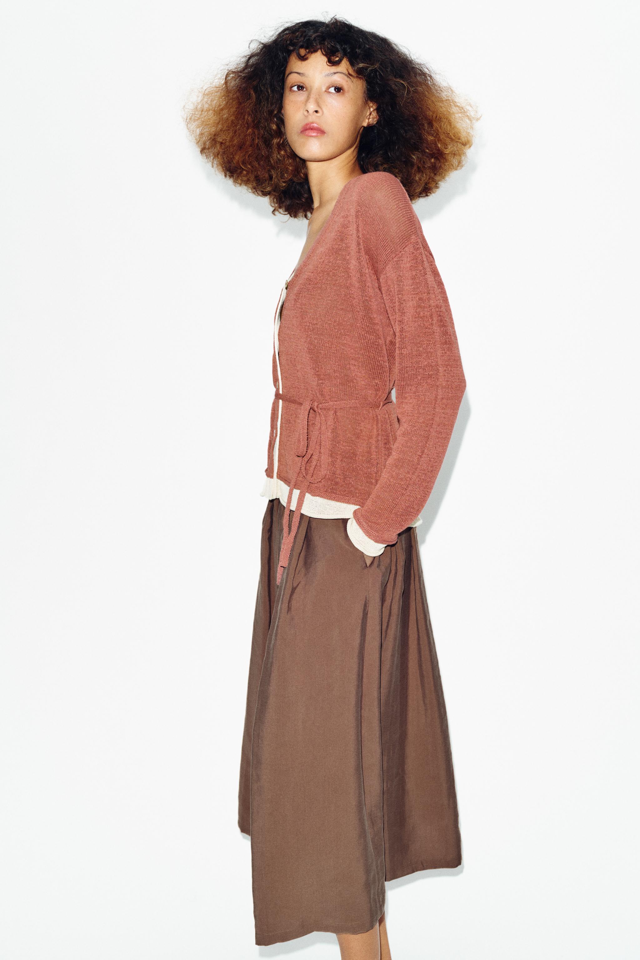 COMBINATION KNIT JACKET WITH BELT